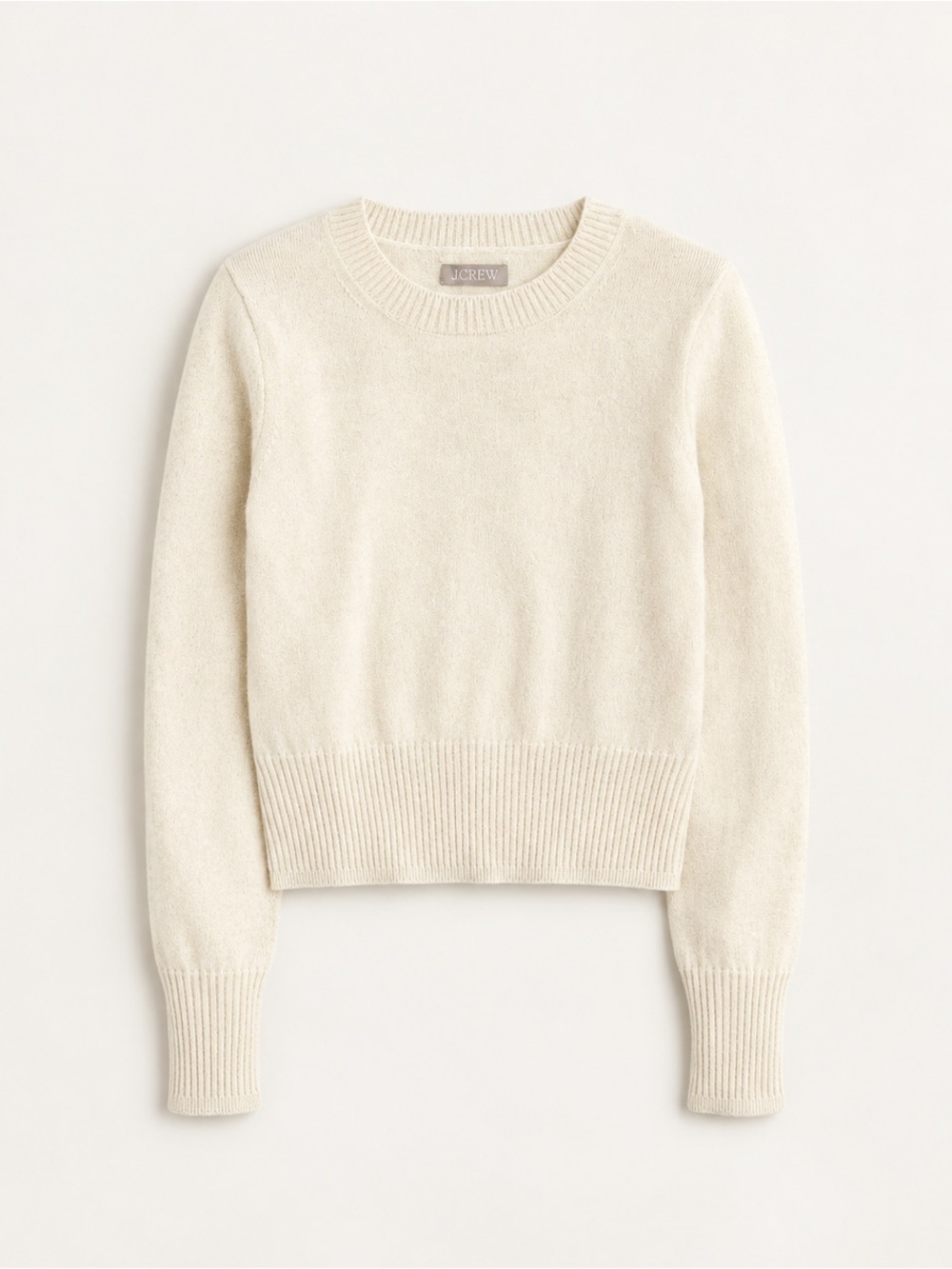 J. Crew 100% Cashmere Shrunken Crewneck Sweater - Women's Medium - Ivory